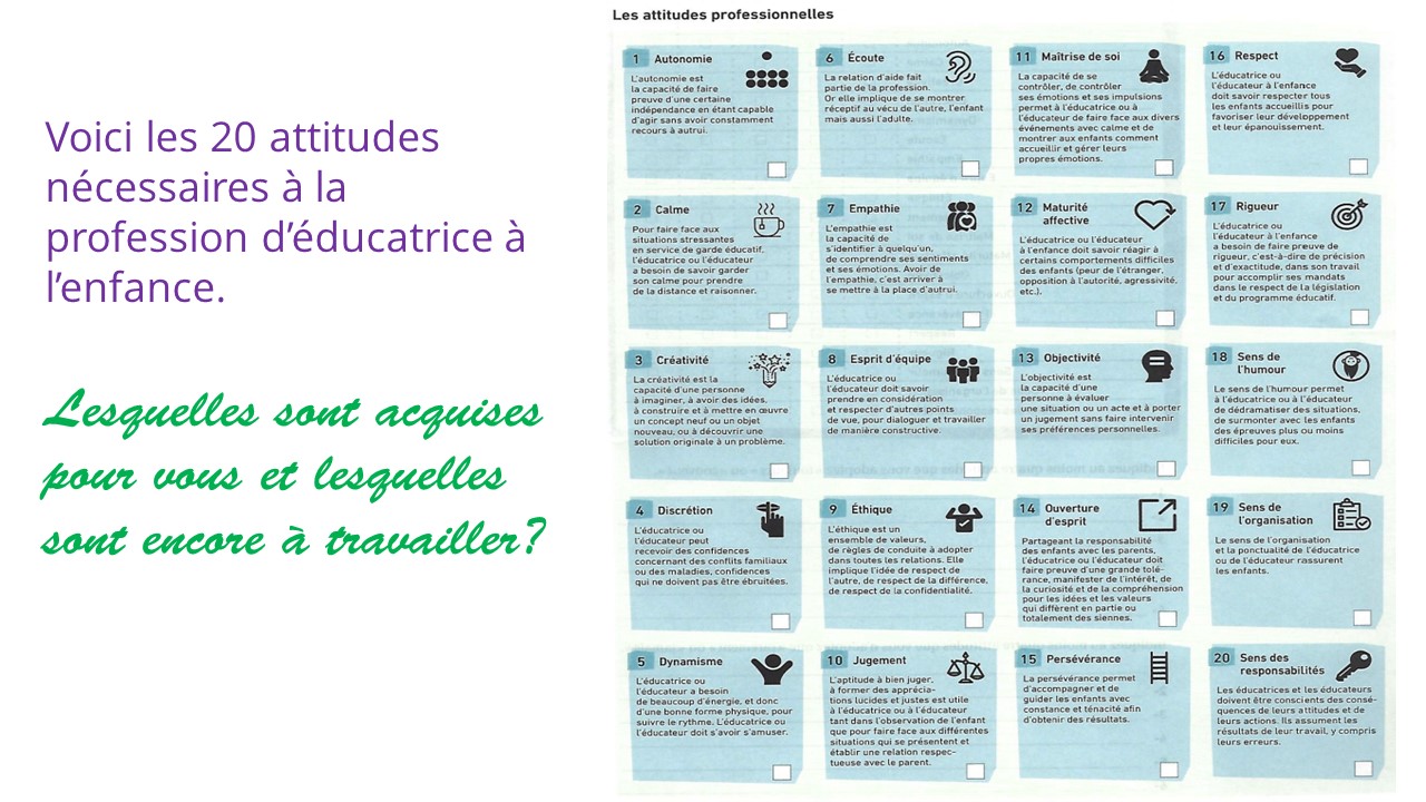 Attitudes nécessaires à la profession